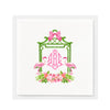 Green Bamboo Monogram Frame Napkins - Available in two sizes