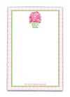 Pink Peonies in Green Planter Notepad