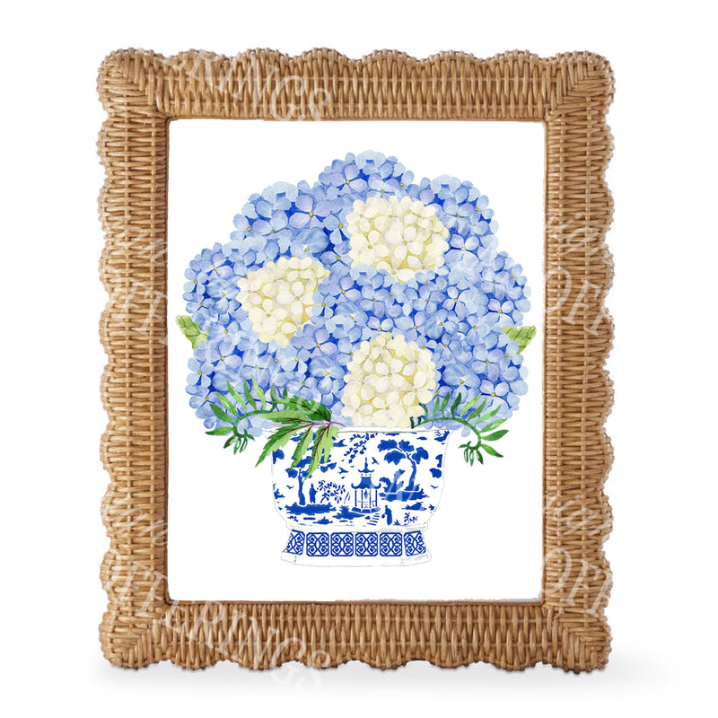 Blue Hydrangea Bouquet Wall Art