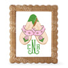 Pink and Green Jacks with Monogram Wall Art