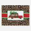 Leopard Print Stag Head Swag with Red Bow Cutting Board - 2 Sizes