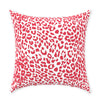 Red and White Cheetah Print Stag Head Swag Pillow