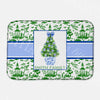 Blue and Green Christmas Tree Dish Mat