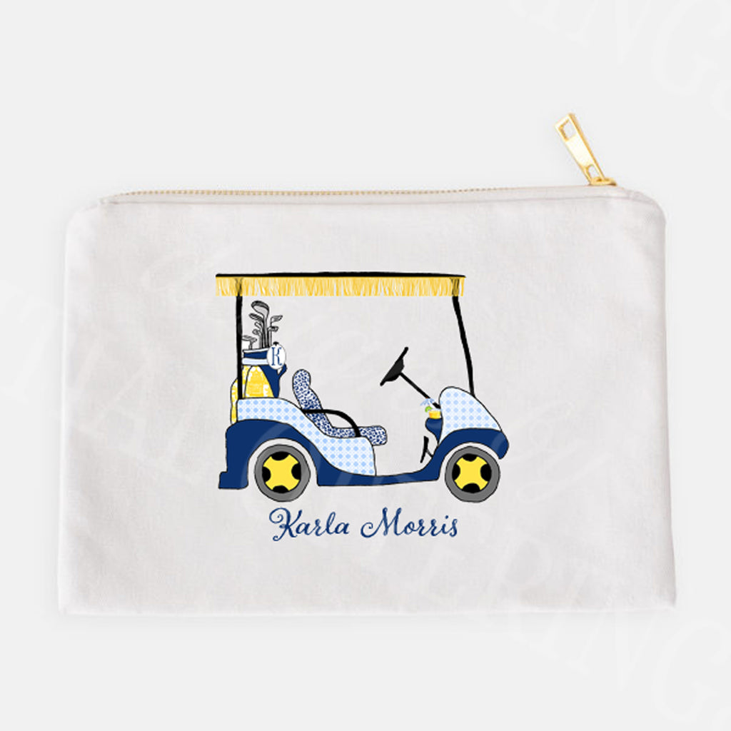 Navy and Yellow Golf Cart Accessory Case