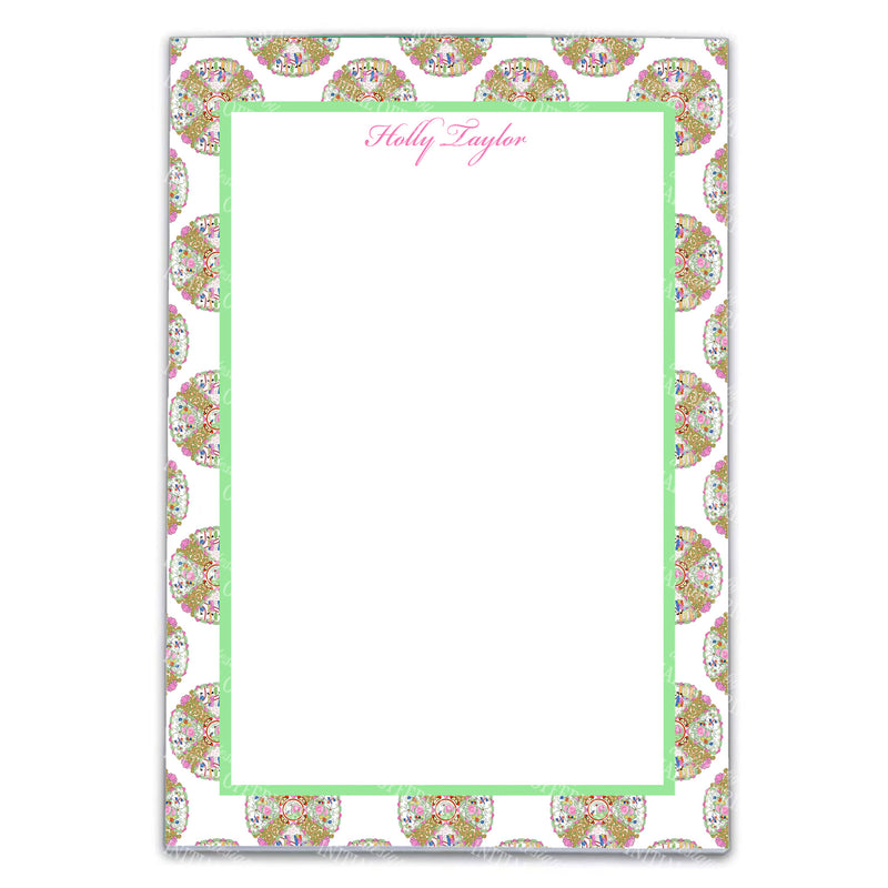 Famille Rose Medallion Inspired Platter Design Notepad