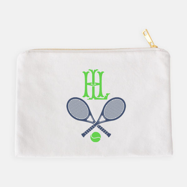 Tennis Racquets Navy and Green Accessory Case