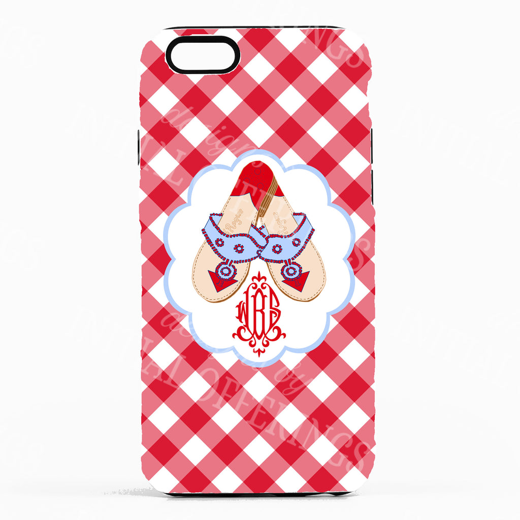 Red and Blue Jacks Monogram Glossy Tough Phone Case | iPhone | Samsung Galaxy