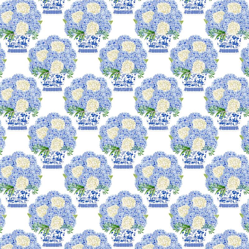 Blue Hydrangea Bouquet Gift Wrap Paper