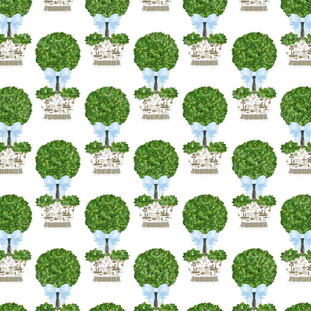 Topiary in Khaki Planter Gift Wrap Paper