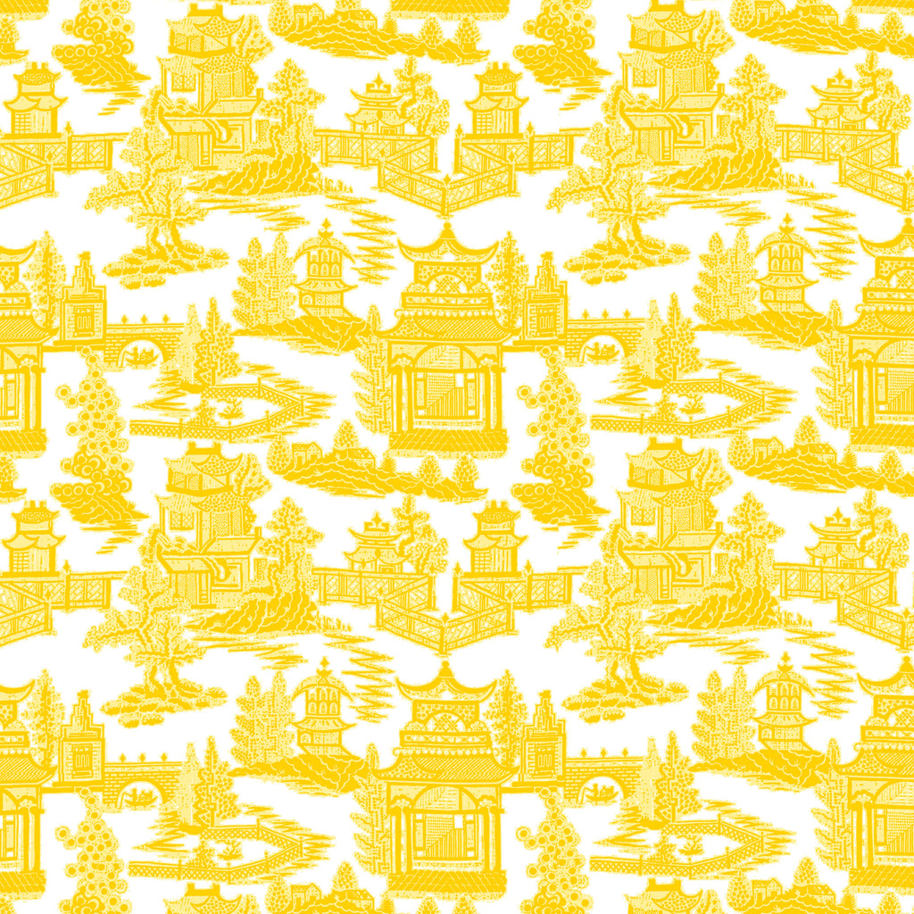 Yellow Chinoiserie Toile  Gift Wrap Paper
