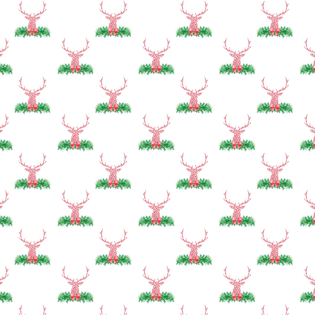 Red Cheetah Stag Head Swag Gift Wrap Paper