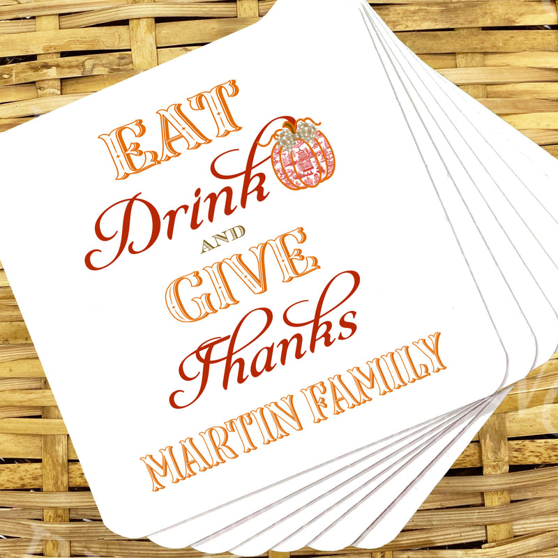 Eat Drink and Give Thanks Coasters