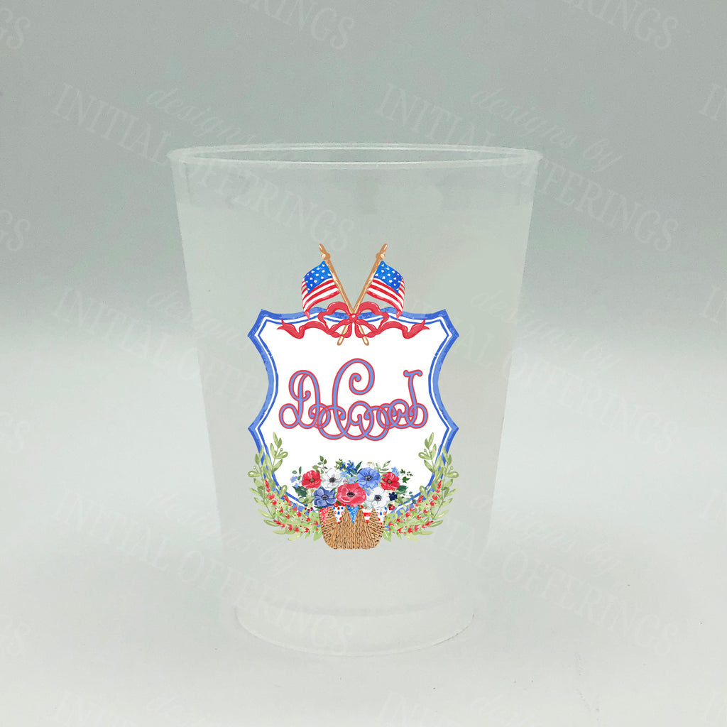 Patriotic Crest Full Color Shatterproof Frost Cups - Personalized