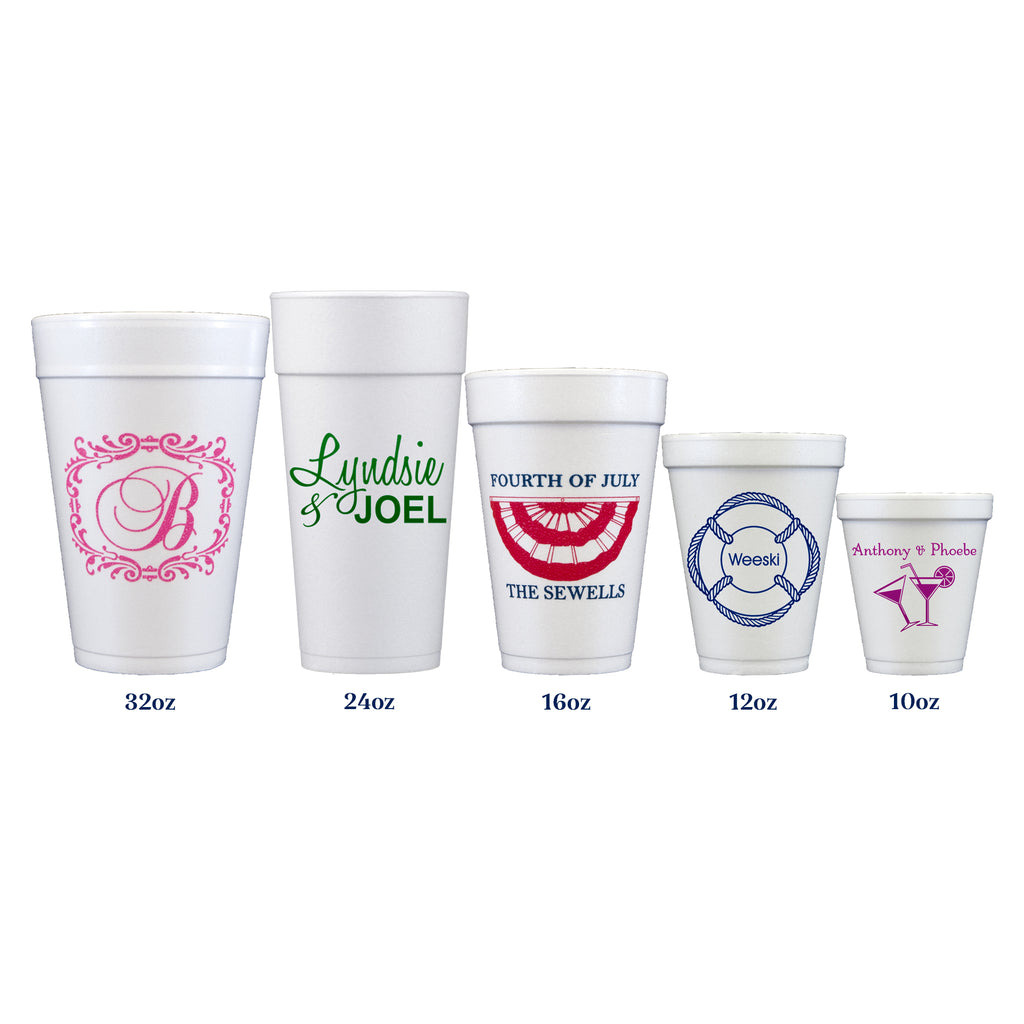 Personalized Styrofoam Cups - 5 Sizes