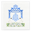 Blue Bamboo Monogram Frame Napkins - Available in two sizes