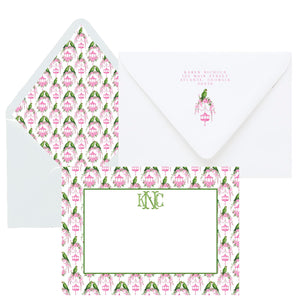 Bespoke Perched Birdies Monogram Notecards