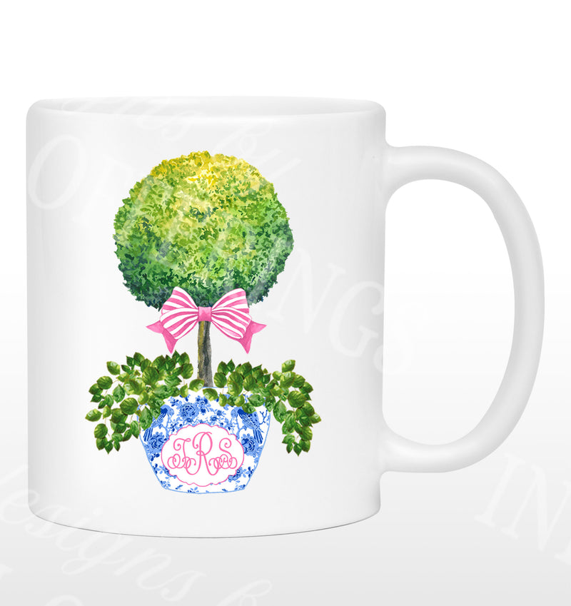 Topiary with Pink Bow Mug
