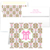 Famille Rose Medallion Inspired Platter Design Monogram Note Cards