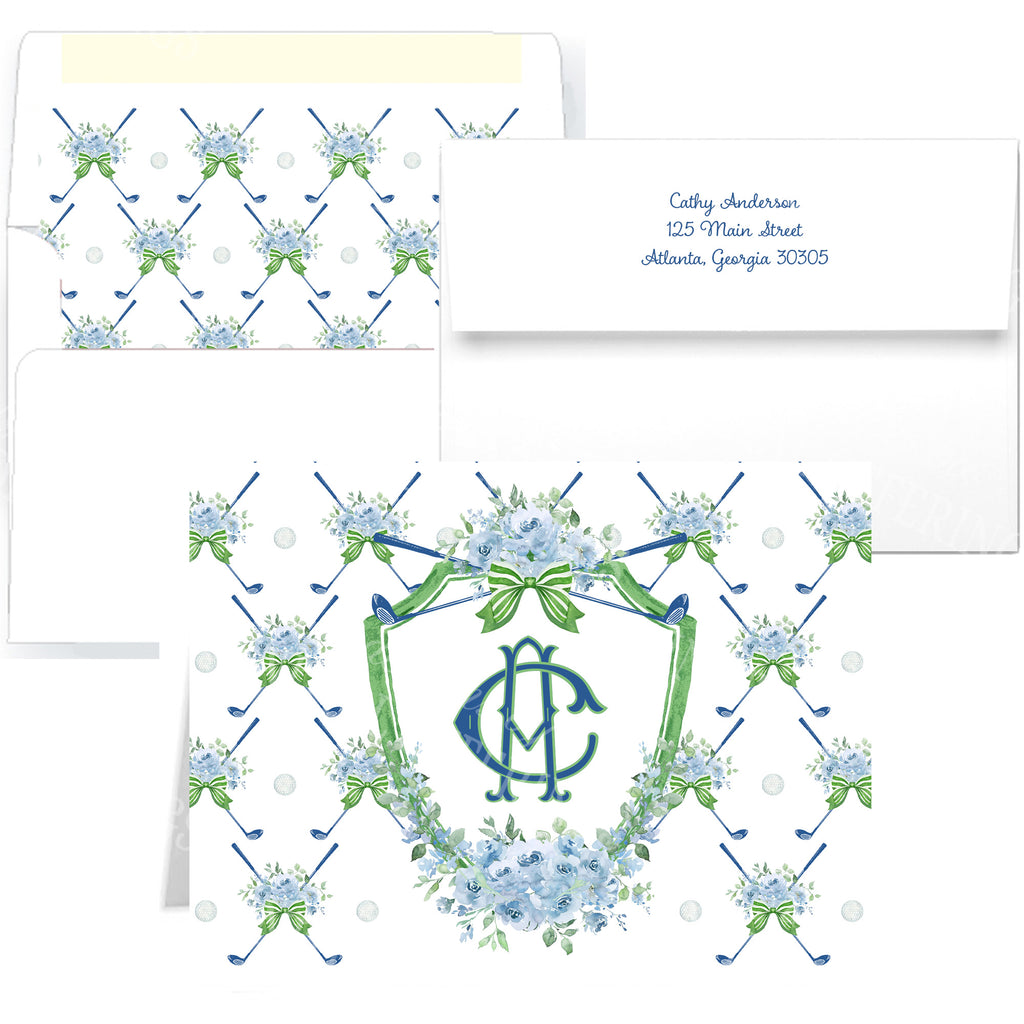 Golf Crest Note Cards