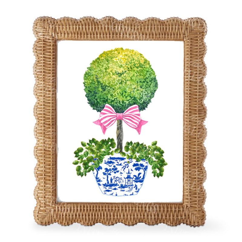Topiary with Pink Bow Wall Art