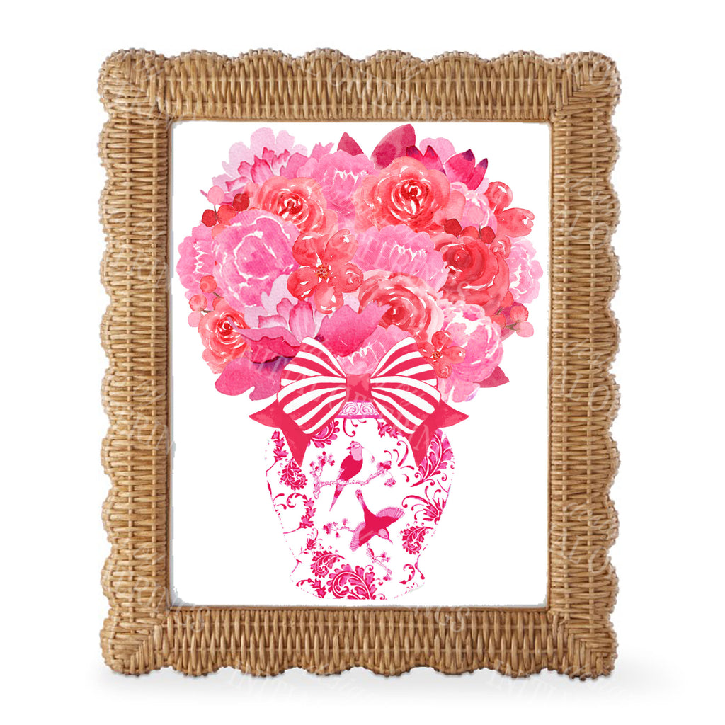 Pink and Red Bouquet Wall Art