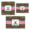 Leopard Print Stag Head Swag with Pink Bow Acrylic Tray in 3 Sizes