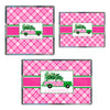 Pink and White Plaid Woody Wagon Acrylic Tray in 3 Sizes