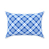 Blue and White Plaid Woody Wagon Pillow