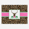 Leopard Print Stag Head Swag with Pink Bow Cutting Board - 2 Sizes