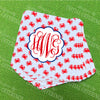 Red White and Blue Print Monogram Coasters