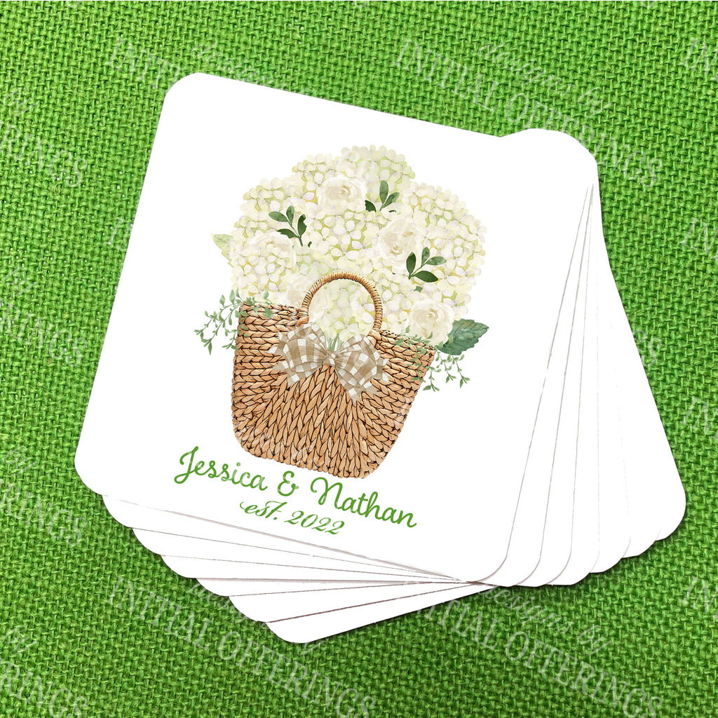 White Nantucket Bouquet Coasters