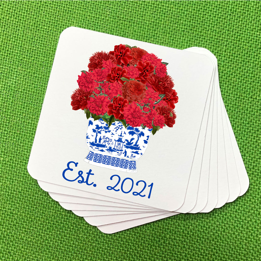 Red Bouquet Coasters