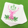 Pink and White Plaid Stag Head Swag Coasters