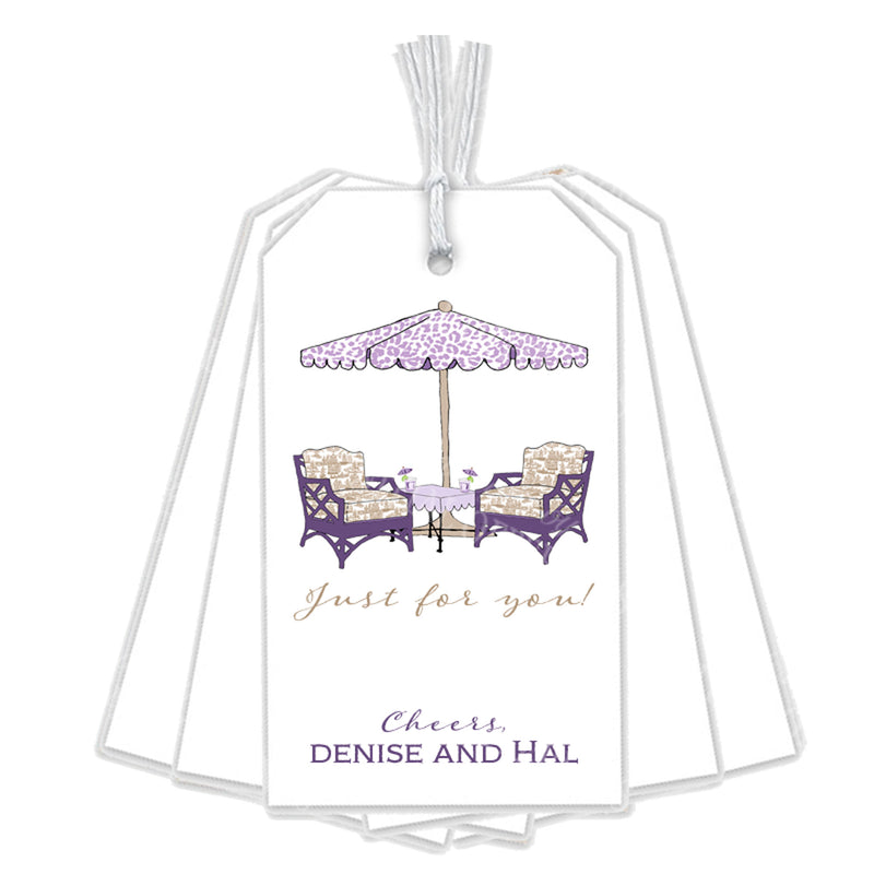Cocktails Lavender and Khaki Gift Tags