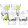 Tritan Golf Theme Unbreakable Set of 4 Double Old Fashioned Glasses