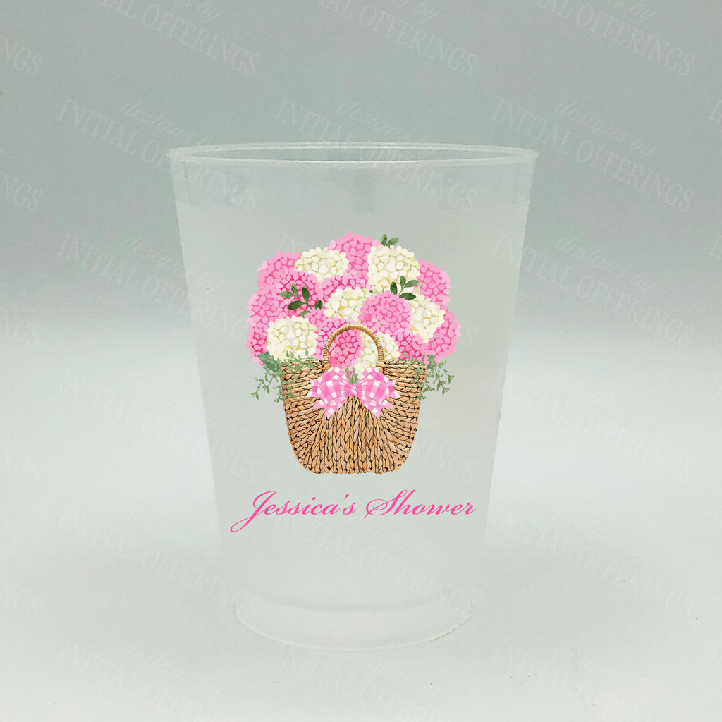 Pink Nantucket Bouquet Shatterproof Frost Cups - Personalized