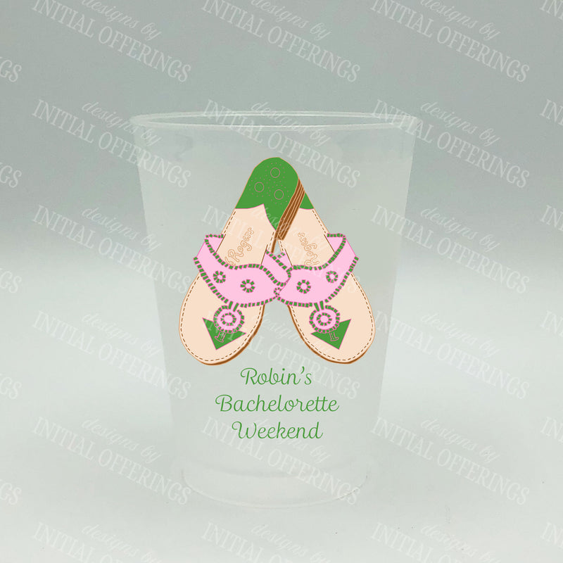 Pink and Green Jacks Shatterproof Frost Cups - Personalized