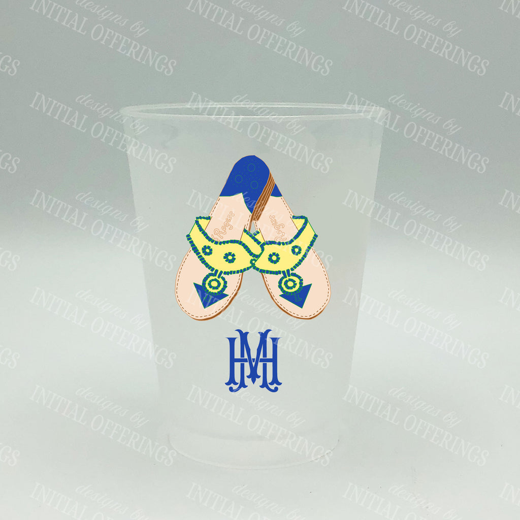 Yellow and Navy Jacks Shatterproof Frost Cups - Personalized