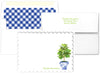 Fiddle Leaf Fig Tree in Blue Planter Scalloped Notecards