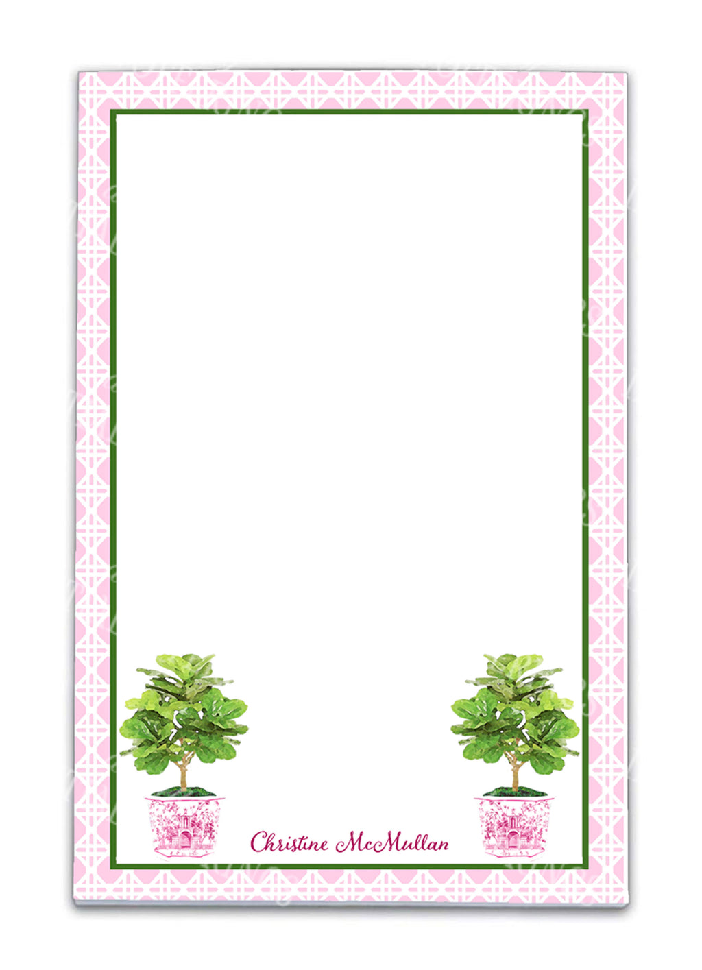 Fiddle Leaf Fig Plant in Pink Planter Notepad