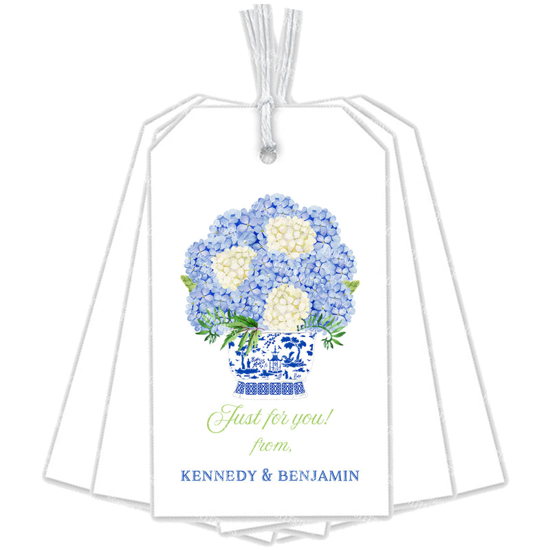 Blue Hydrangea Bouquet Gift Tags