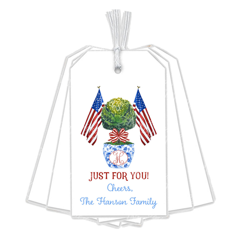 Patriotic Topiary Gift Tags