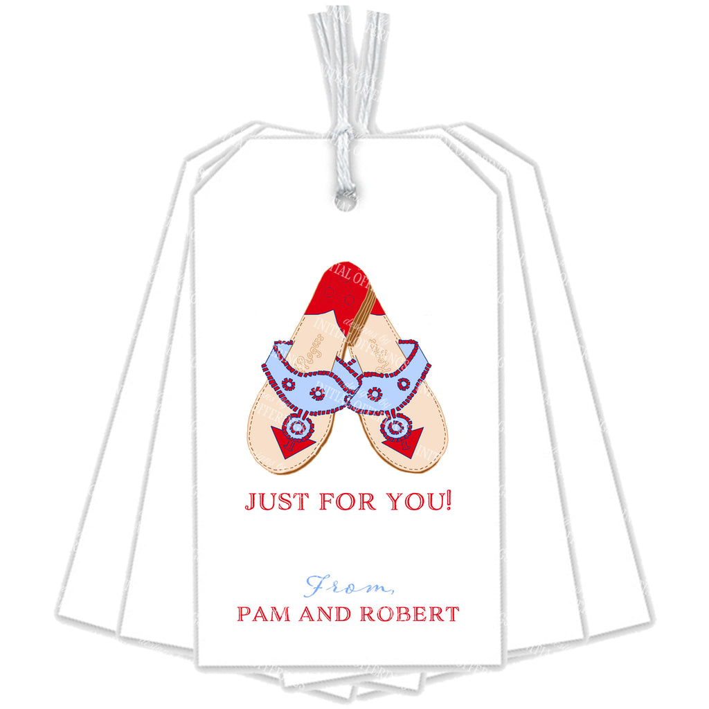 Red and Blue Jacks Gift Tags