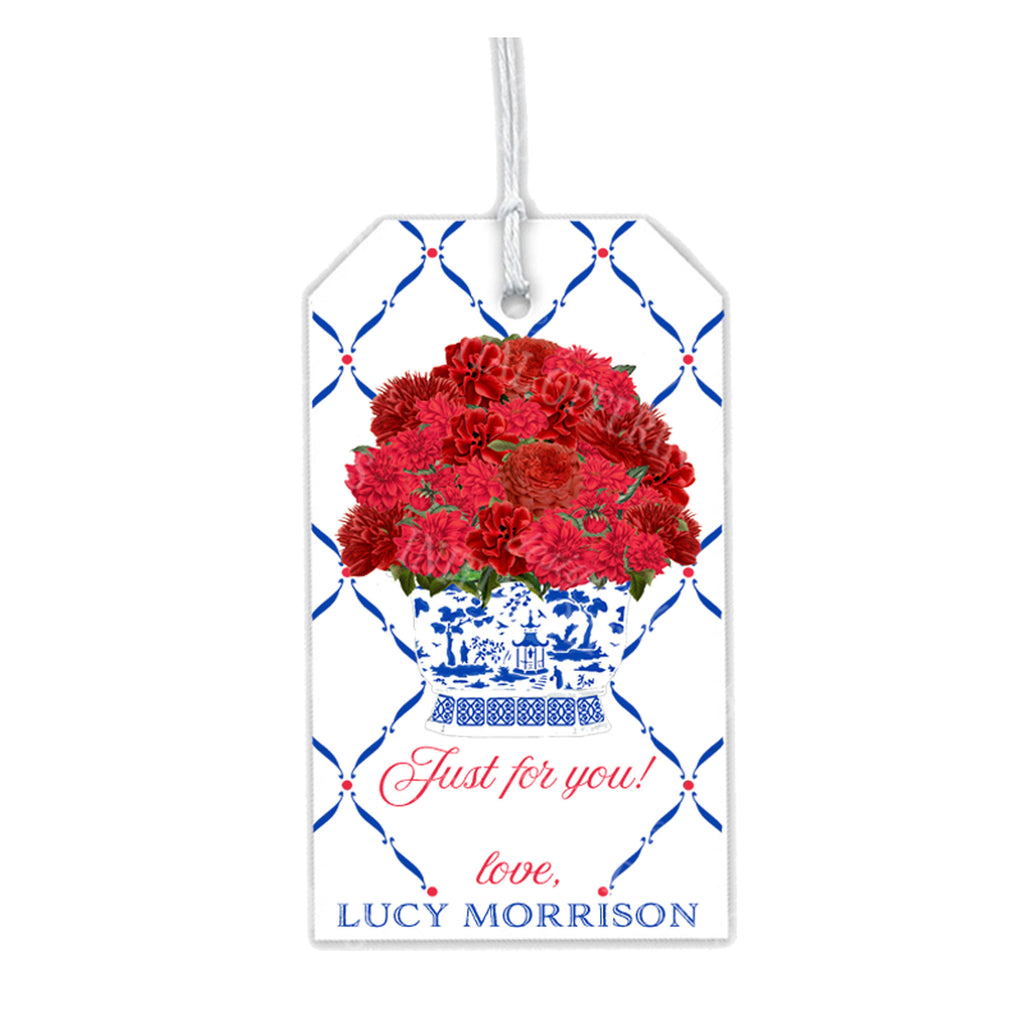 Red Bouquet Gift Tags