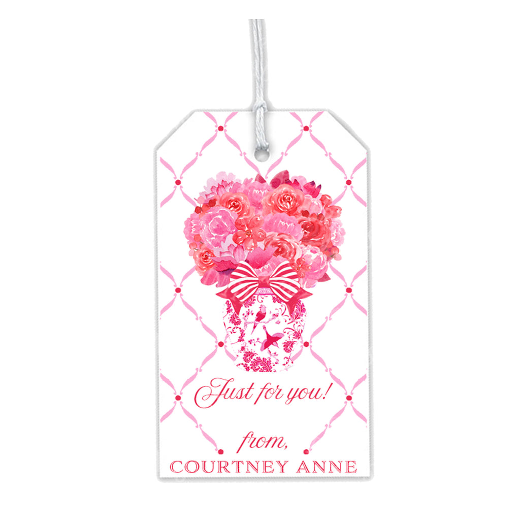Pink and Red Bouquet Gift Tags