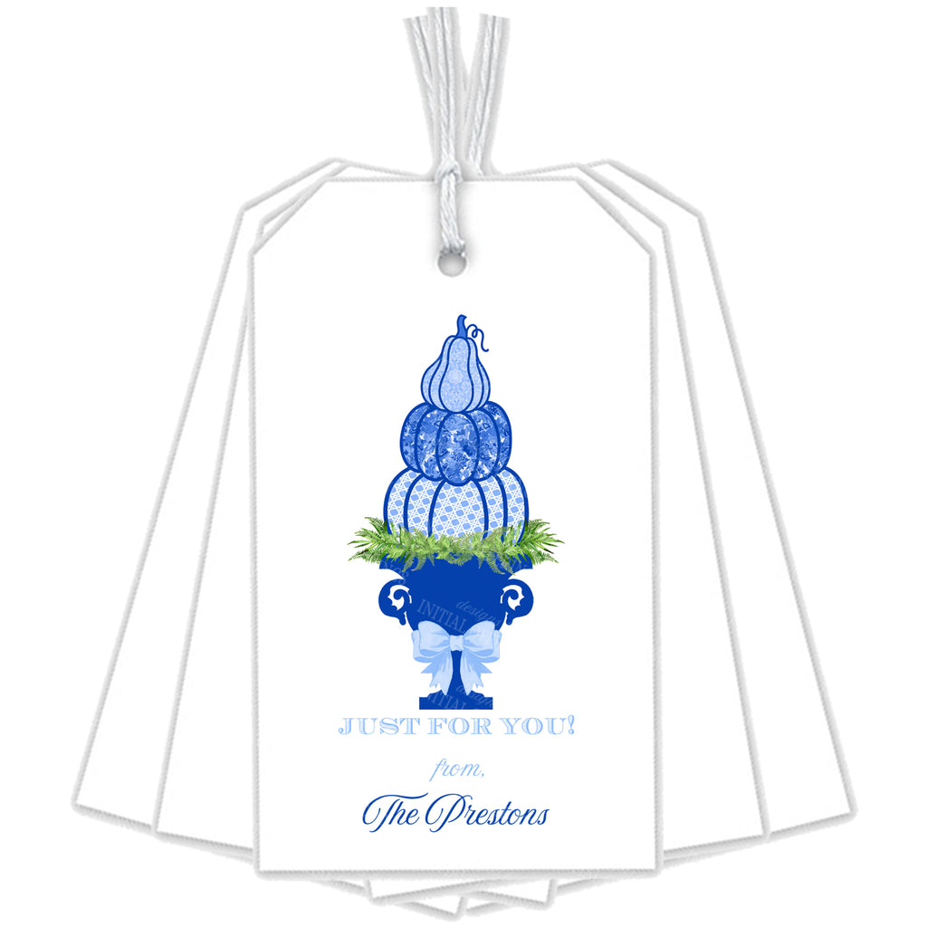Blue Pumpkin Topiary Gift Tags