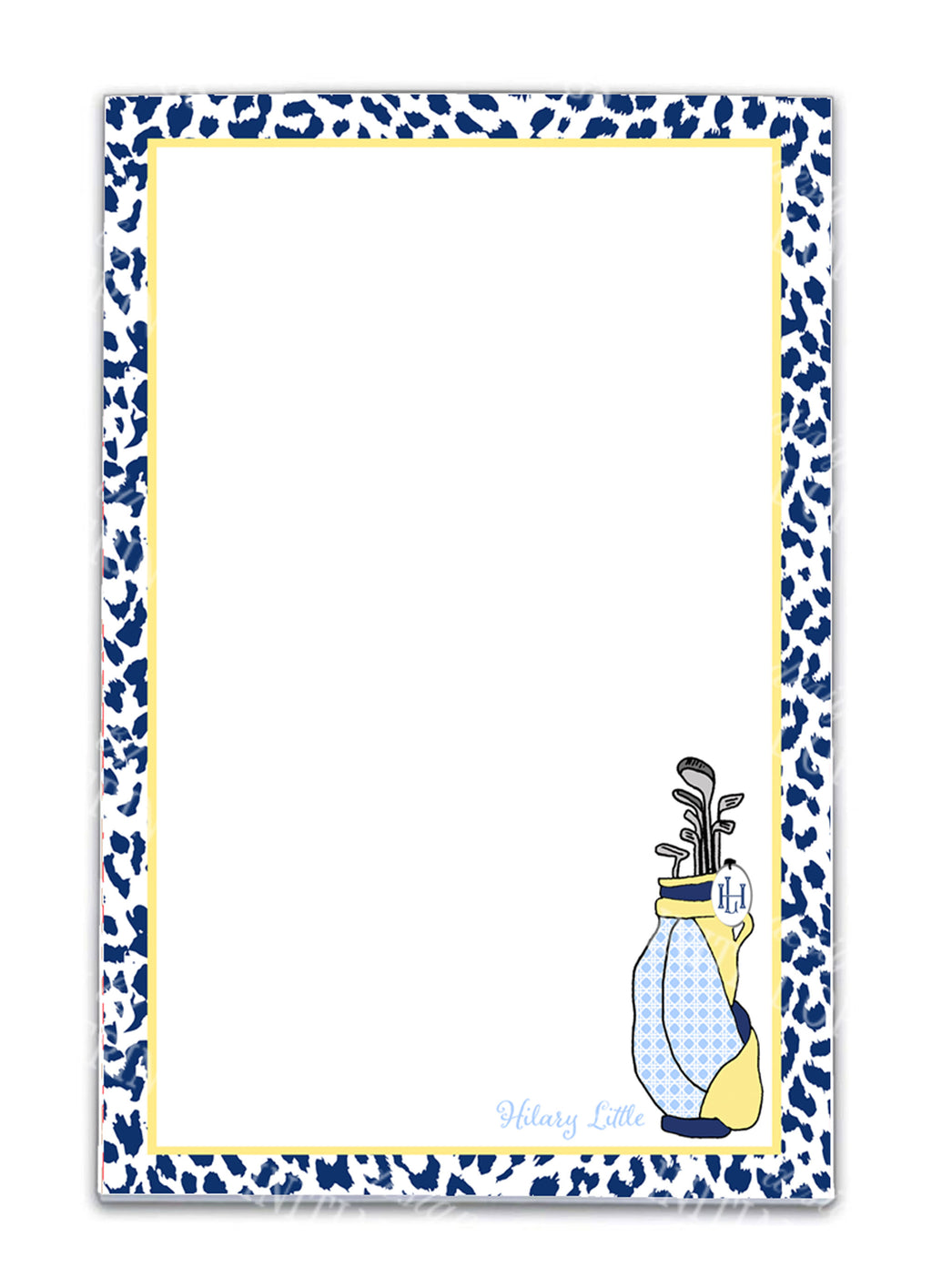Navy and Yellow Golf Bag Notepad