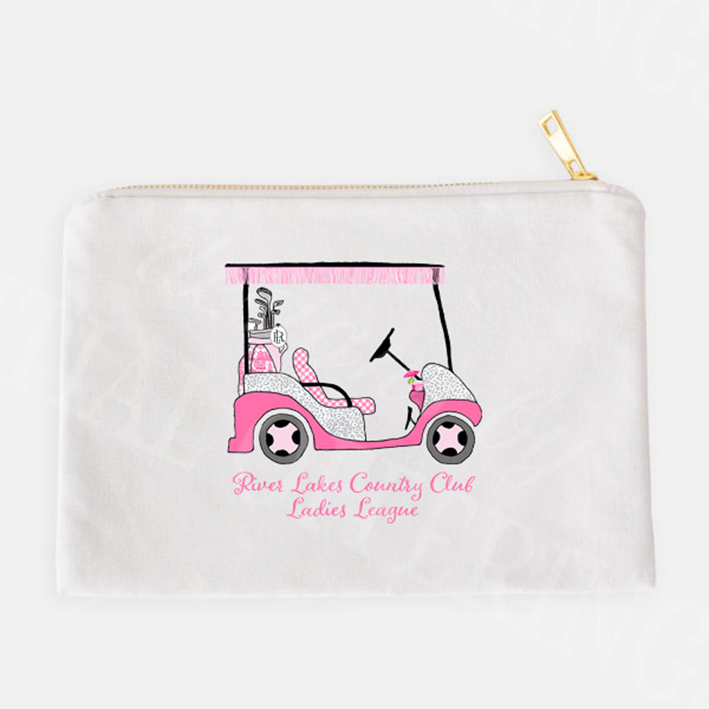 Hot Pink and Grey Golf Cart Accessory Case