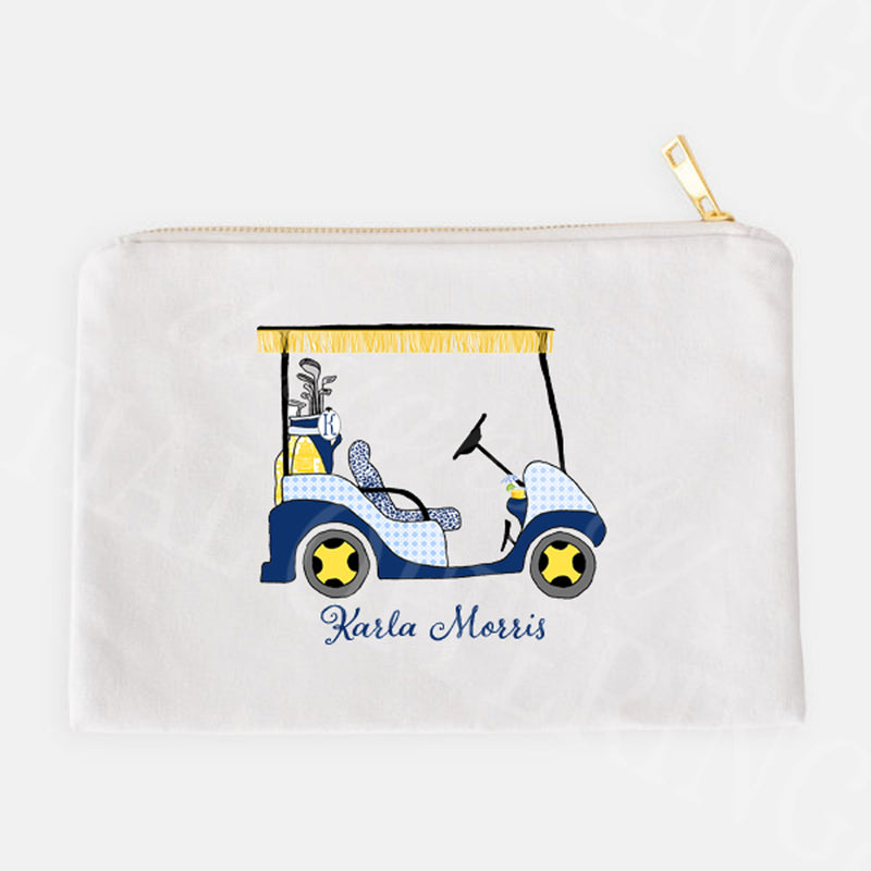 Navy and Yellow Golf Cart Accessory Case