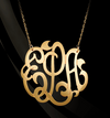 14K Gold or Sterling Silver Script Monogram Necklace